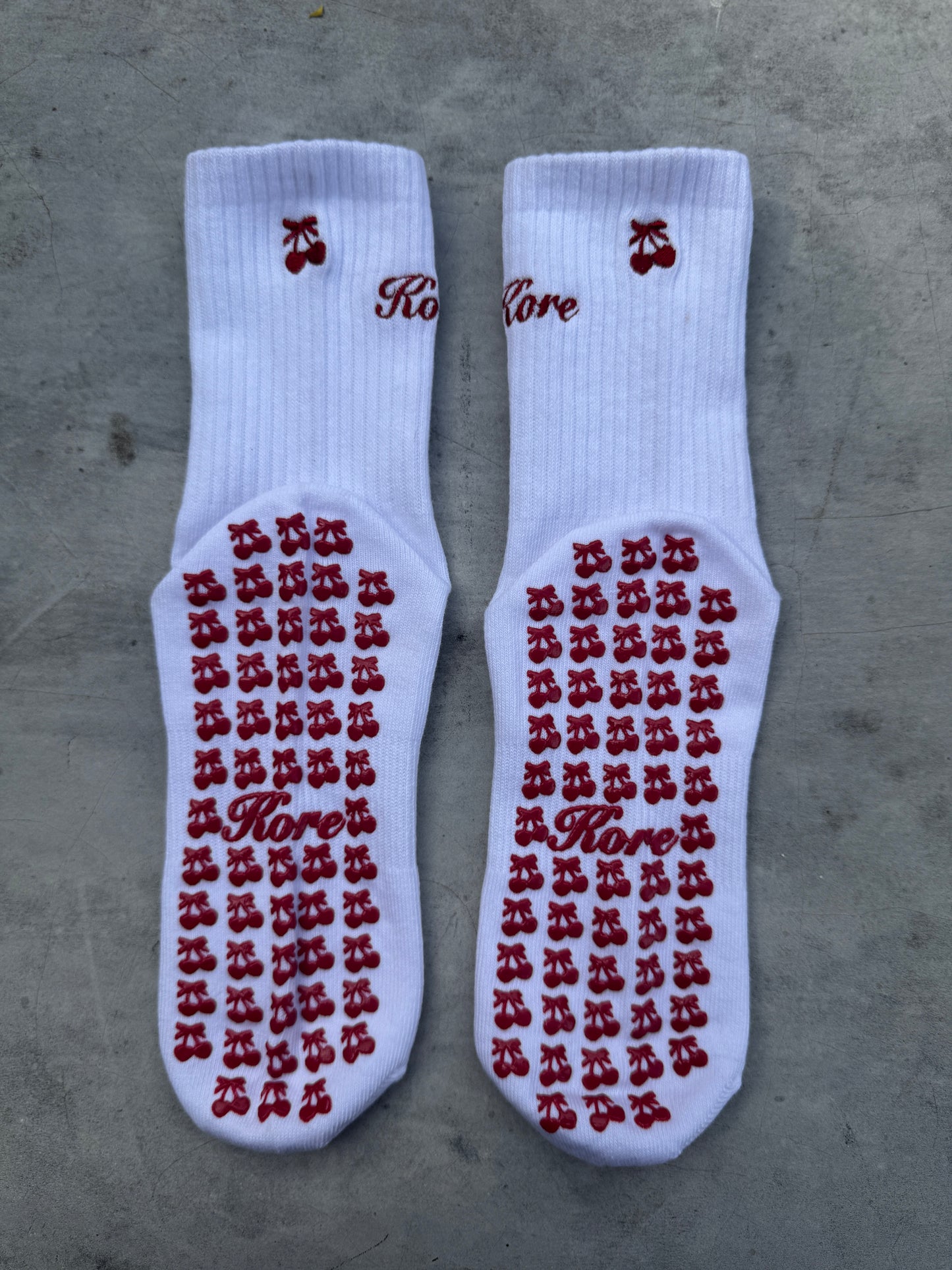 Pilates Grip Socks Cherry Edition