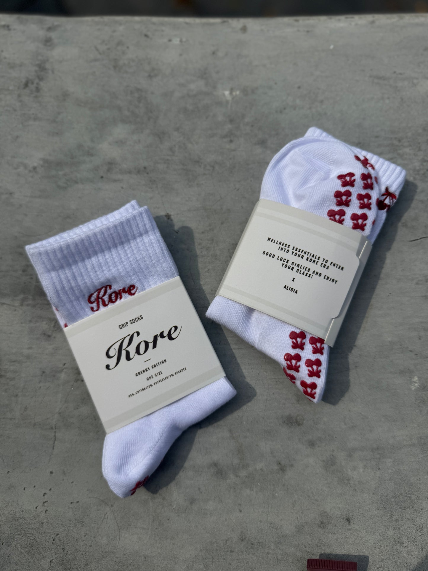 Pilates Grip Socks Cherry Edition